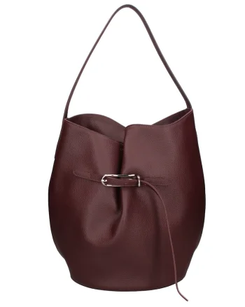 Geanta bucket de piele Edera Prime, Visiniu