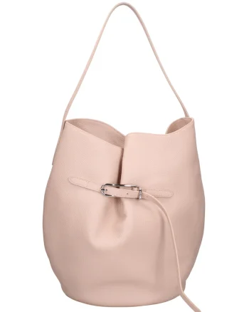 Geanta bucket de piele Edera Prime, Roz deschis