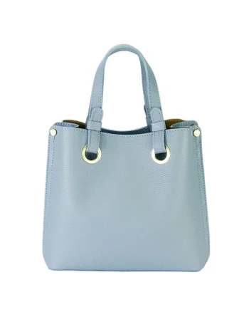 Geanta din piele naturala office/casual B-8916 129, Albastru deschis, 23x25x12