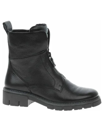 Botine dama,  12-23130-65, piele naturala, negru, Negru