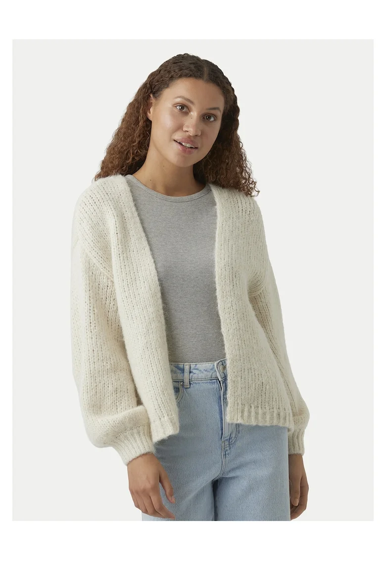 Cardigan dama  supradimensional ecru, Ecru