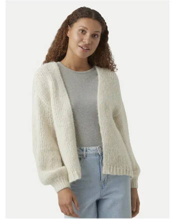 Cardigan dama  supradimensional ecru, Ecru