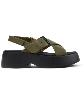 Sandale de piele Tasha, Verde