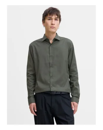 Camasa Barbati, Jack Jones, 50% bumbac, 50% bumbac organicdwqf, Verde