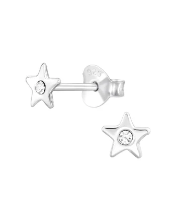 Cercei din Argint 925 Mini Stelute cu Cristale