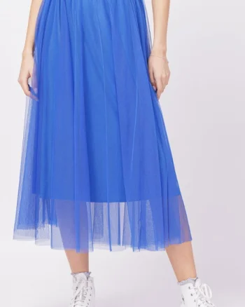 Fusta din tulle lunga, albastra