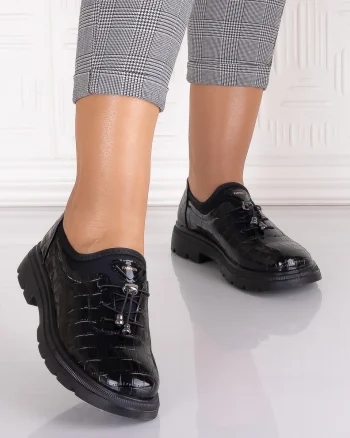 Pantofi casual Negrii dama din Piele Ecologica Russan