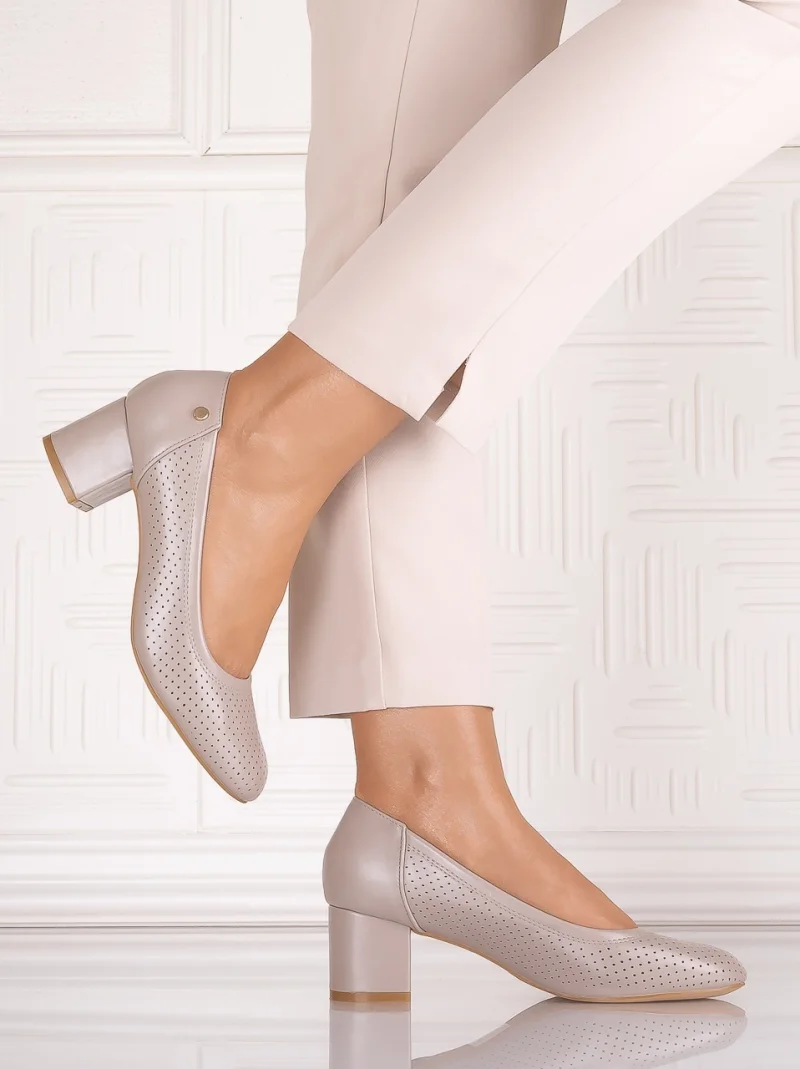 Pantofi eleganti Kaki dama din Piele Ecologica Comnosa