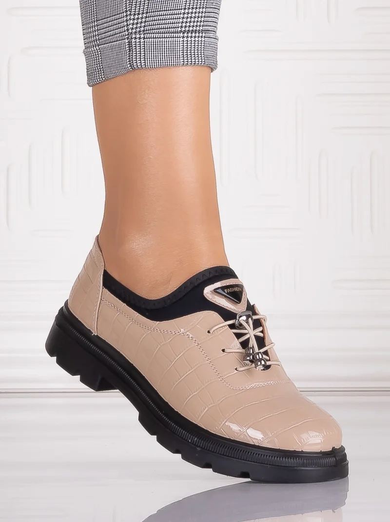 Pantofi casual Bej dama din Piele Ecologica Russan