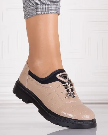 Pantofi casual Bej dama din Piele Ecologica Russan
