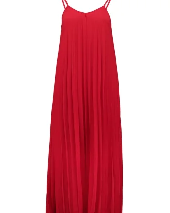 Rochie midi fara maneci, Rosu vermillion