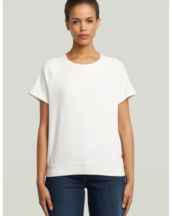 Tricou din bumbac organic cu maneci raglan, Alb