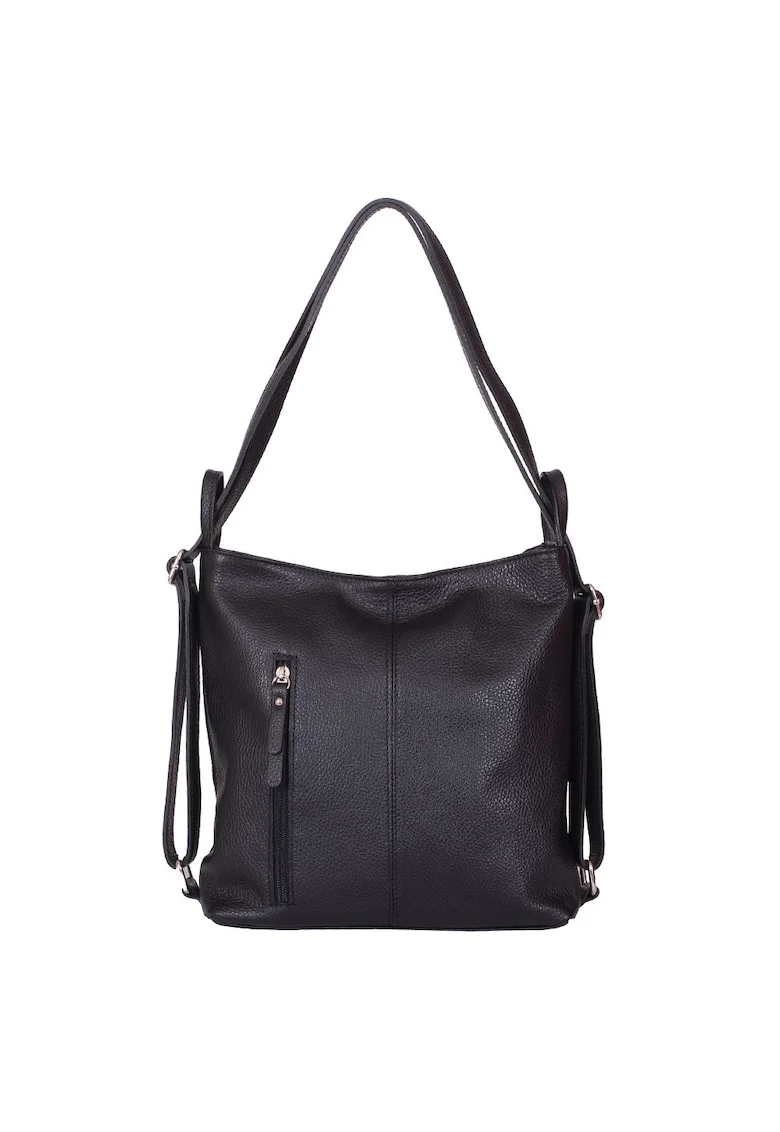 Geanta rucsac 2-in-1 din piele naturala Alesandra, Negru