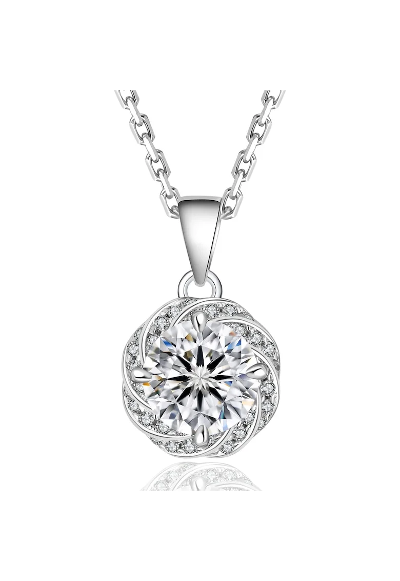 Set Luxuria cu Moissanite,  pentru femei, Argint placat cu rodiu