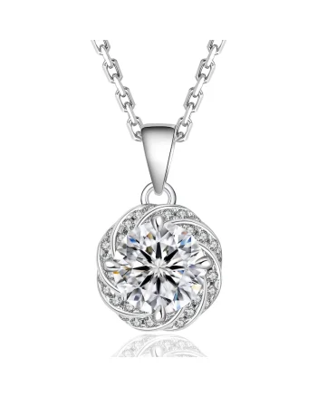 Set Luxuria cu Moissanite,  pentru femei, Argint placat cu rodiu