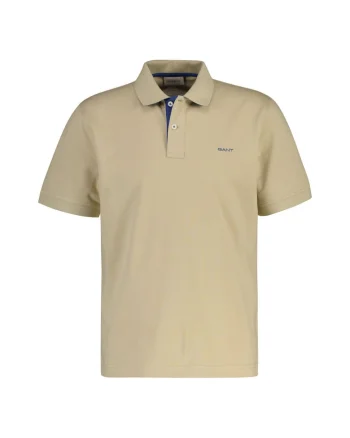 Tricou polo cu logo, Maro nisip
