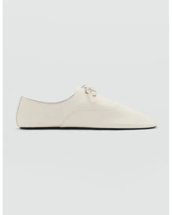Pantofi casual de piele, Alb murdar
