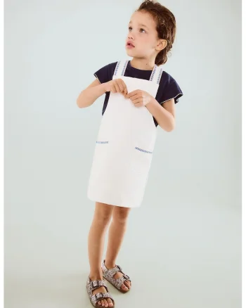 Rochie-sarafan din denim, Alb