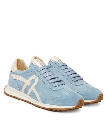 Pantofi sport  din piele naturala, Alb/Albastru