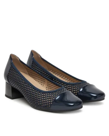 Pantofi  din piele naturala pentru femei, Bleumarin