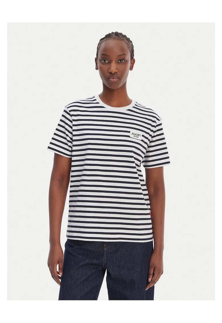 Tricou dama  dungi, Alb/Negru
