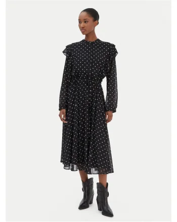 Rochie casual  cu buline, Negru