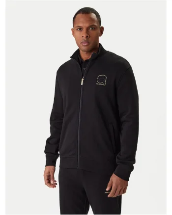 Hanorac negru cu fermoar, Negru