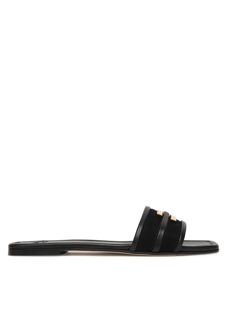 Papuci dama, piele naturala,, Negru