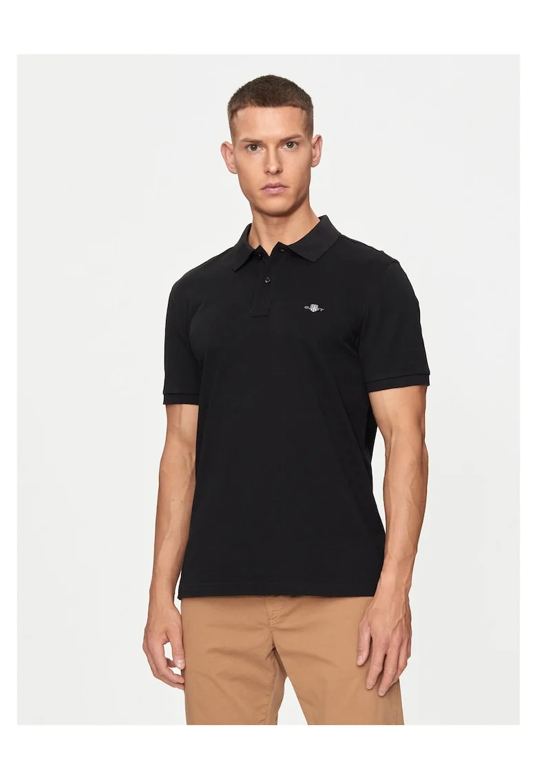 Tricou barbati,  slim fit, negru, bumbac, Negru