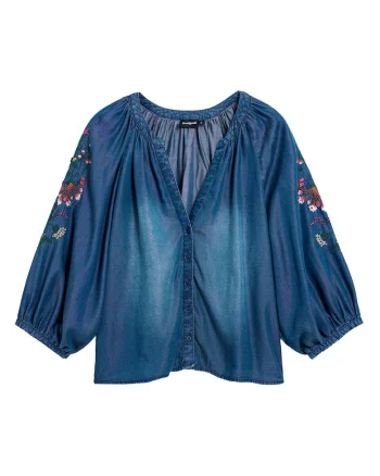 Camasa din denim  pentru femei, Bleumarin