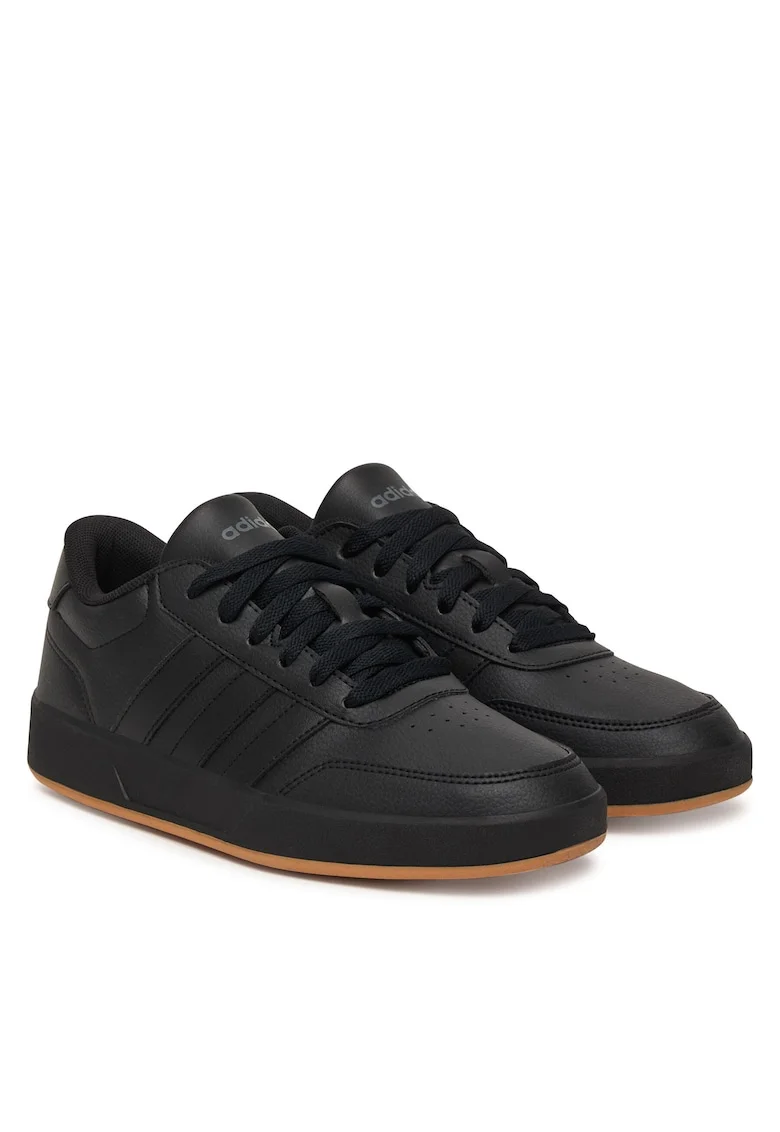 Tenisi unisex,  piele ecologica, negru, Negru
