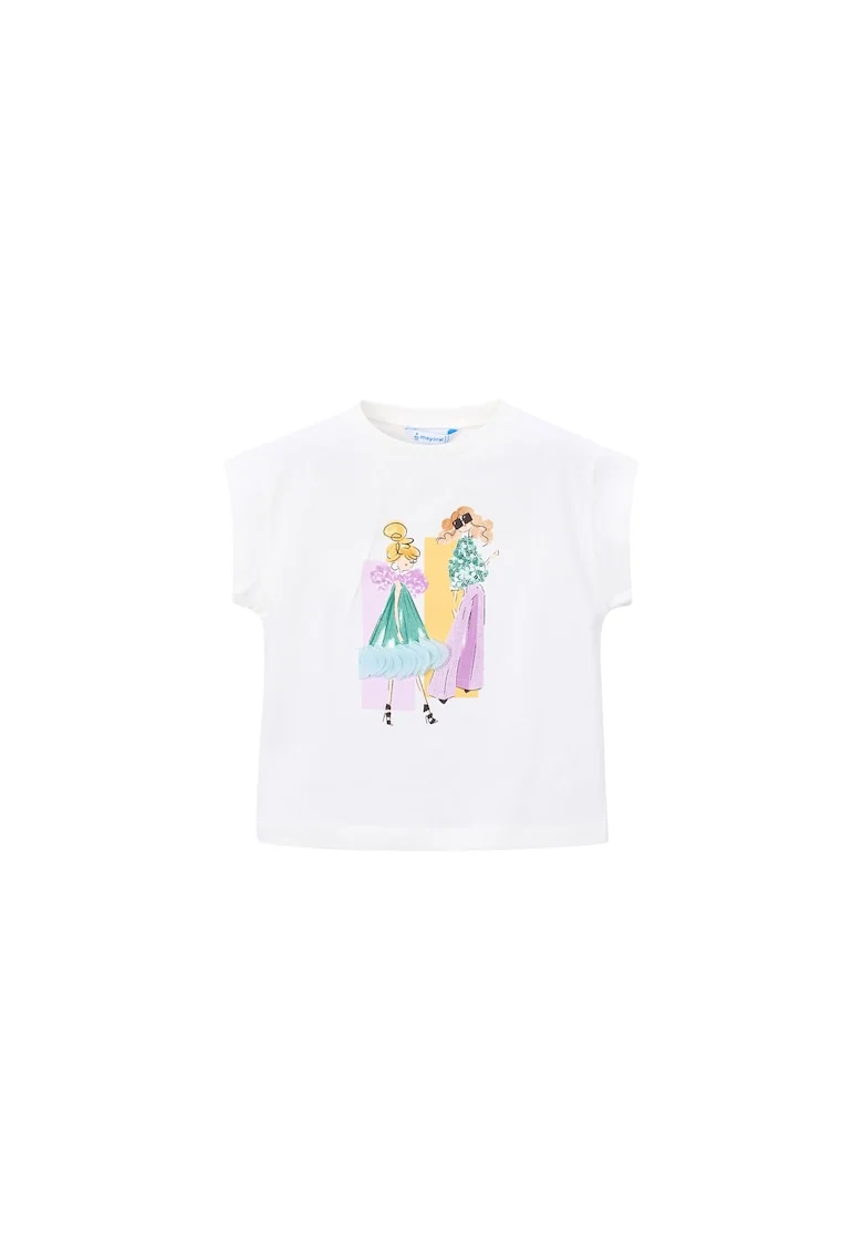 Tricou copii  Ecru bumbac fete, Ecru