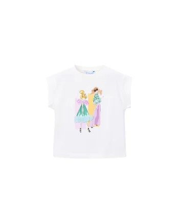 Tricou copii  Ecru bumbac fete, Ecru