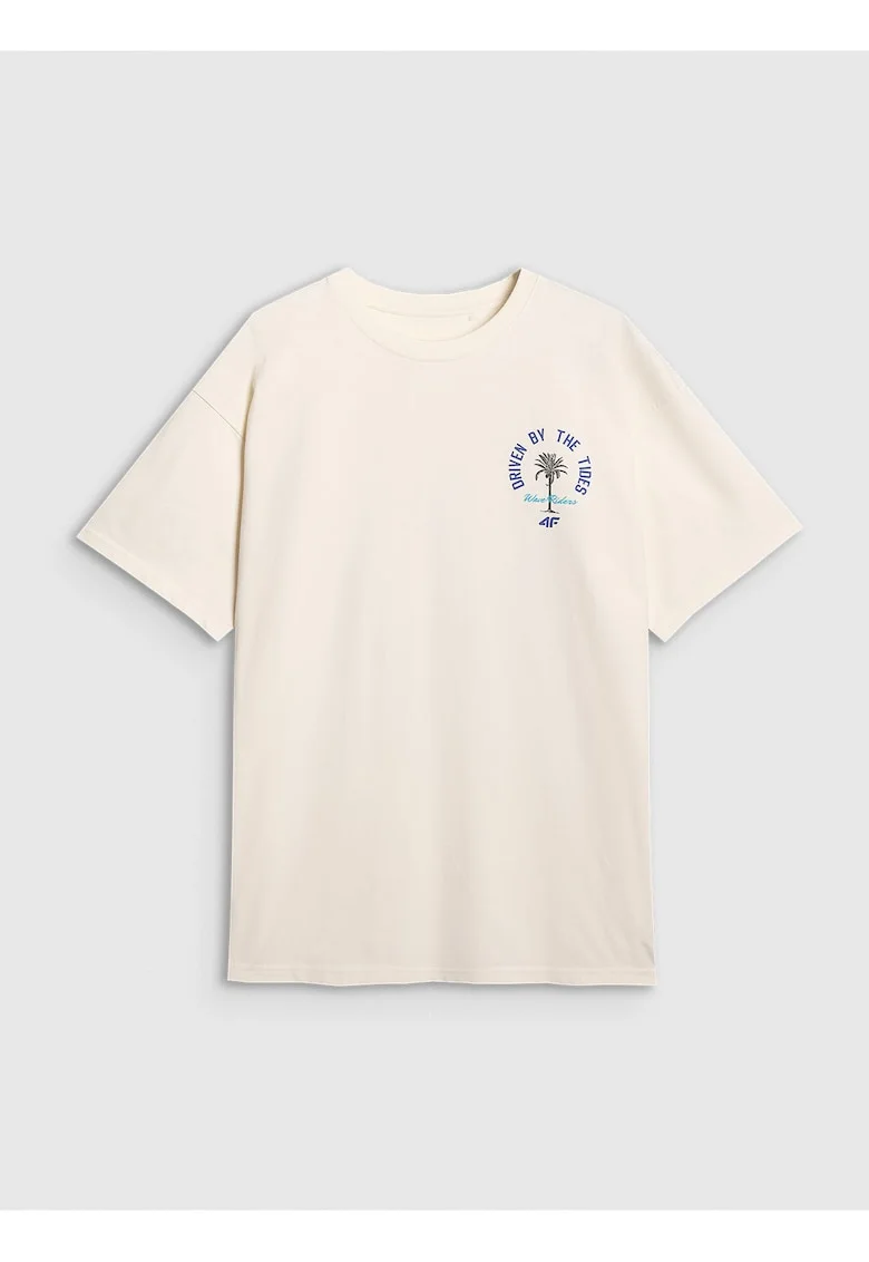 Tricou Barbati  Oversize, Bumbac, Crem, Crem
