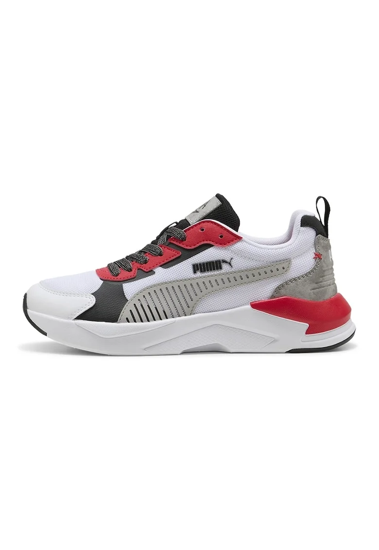 Pantofi sport X-Ray 3 de plasa cu garnituri sintetice, Alb/Negru/Rosu corai