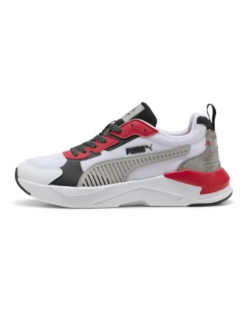 Pantofi sport X-Ray 3 de plasa cu garnituri sintetice, Alb/Negru/Rosu corai