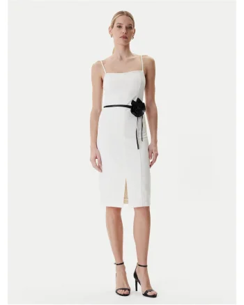 Rochie cocktail  Poliester, Ecru, Ecru