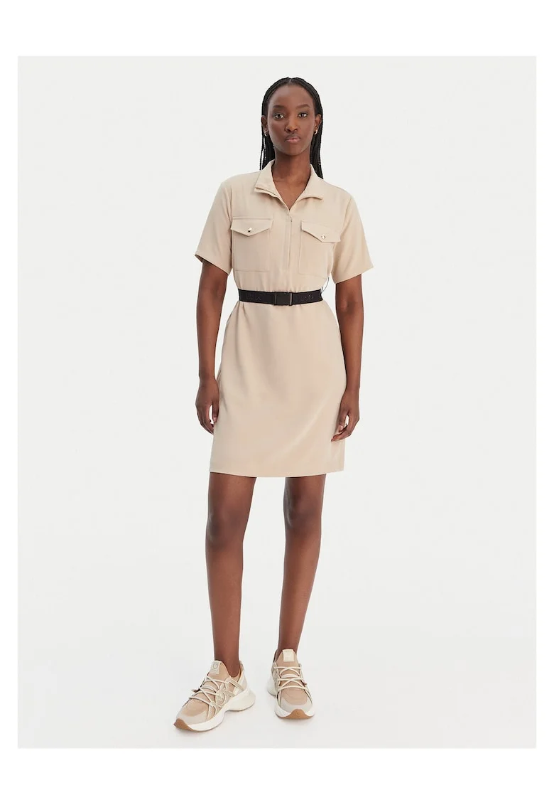 Rochie de zi  cu fermoar, Bej