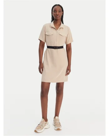 Rochie de zi  cu fermoar, Bej