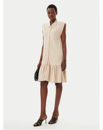 Rochie camasa viscoza bej, Bej