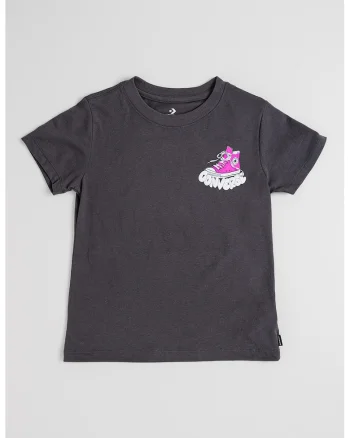 Tricou supradimensionat cu imprimeu grafic, Gri inchis