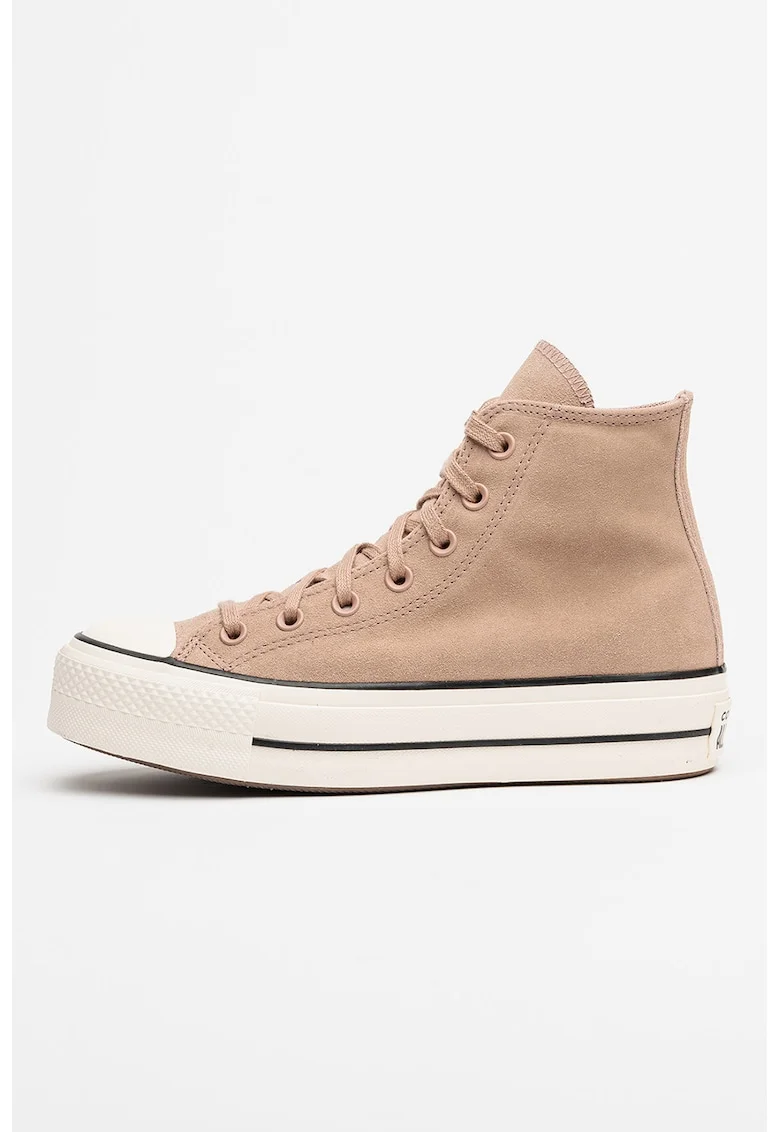 Tenisi inalti Chuck Taylor All Star din piele intoarsa cu varf intarit, Rosu stins