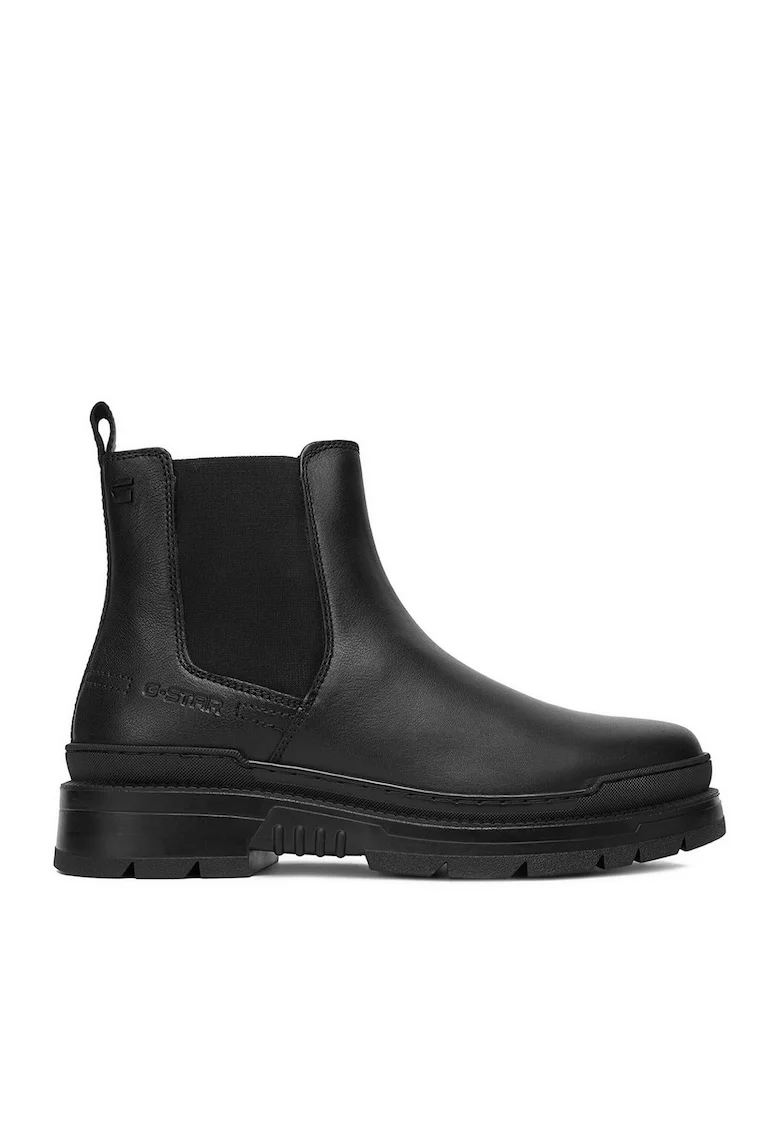 Ghete de barbati,  piele naturala, Negru