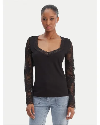 Bluza dama  slim fit negru, Negru