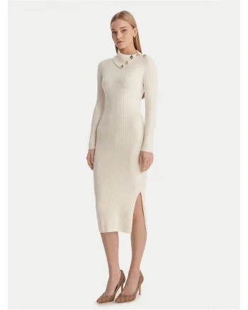 Rochie tricotată  ecru pentru femei, Ecru