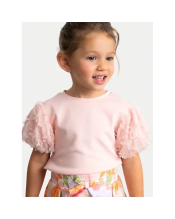 Tricou copii  roz pentru fete, Roz