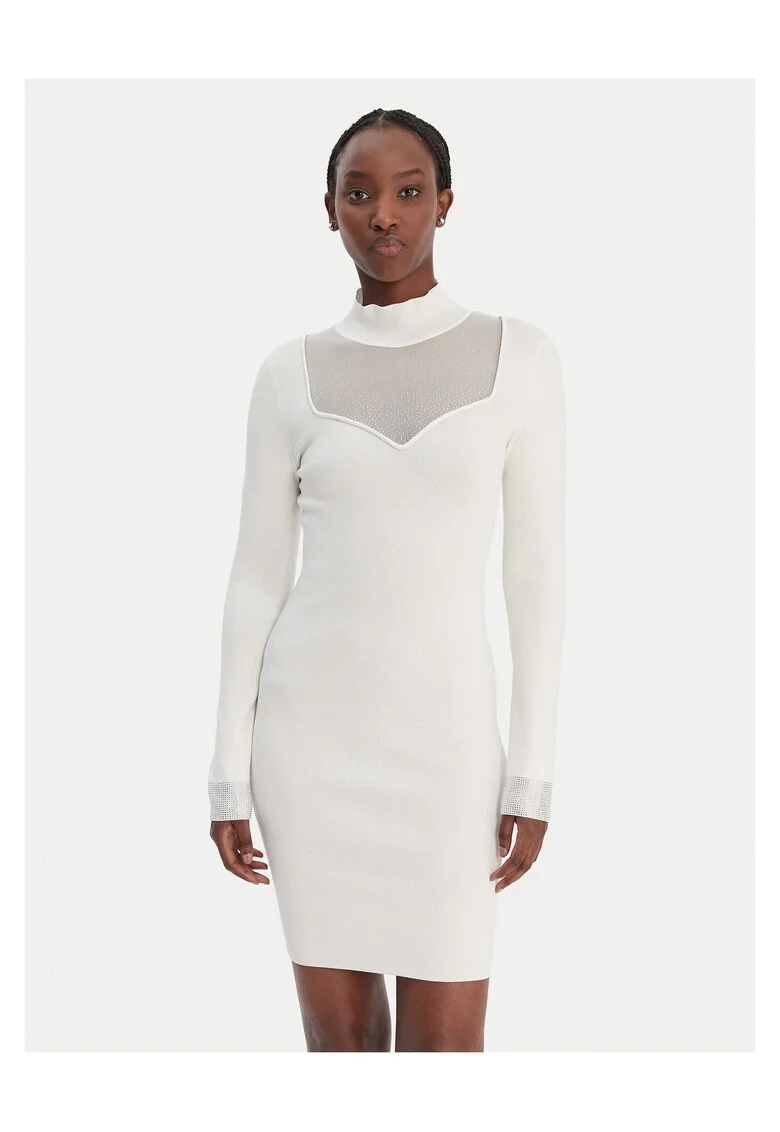 Rochie tricotată  alb, Alb