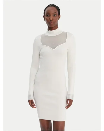 Rochie tricotată  alb, Alb