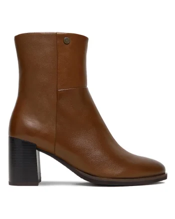 Botine din piele naturala, Maro