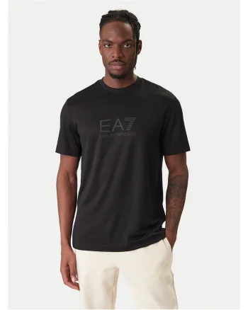Tricou Barbati,  Emporio Armani, 70% modal, 30% poliester, Negru, Negru